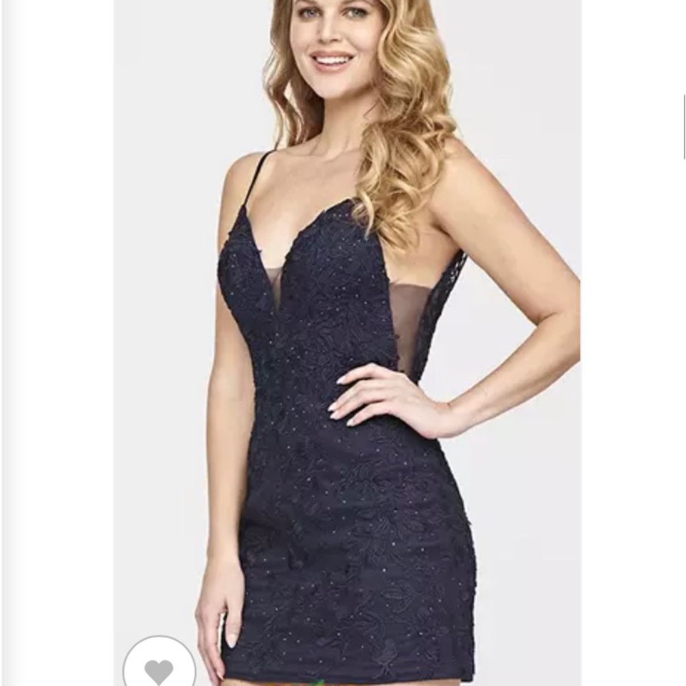 Faviana homecoming dress in navy